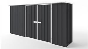 EasyShed D3808 Flat Roof Garden Shed - Iron Grey