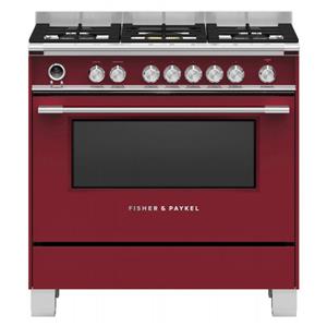 Fisher & Paykel - OR90SCG6R1 - 90cm Freestanding Dual Fuel Cooker - Red