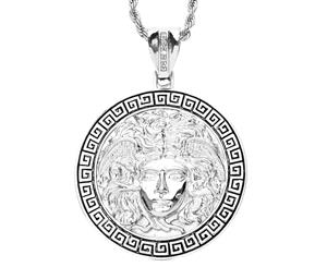 Iced Out Bling Hip Hop Chain - MEDUSA HEAD silver - Silver