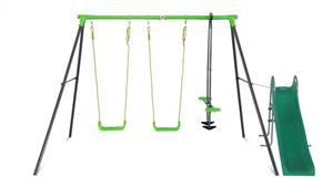 Lifespan Kids Hurley 2 Metal Swing Set with Slide
