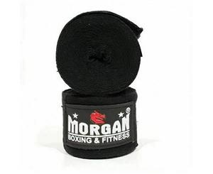 MORGAN Boxing Hand Wraps Muay Thai MMA 180Inch - 4M Long (Pair) - Black
