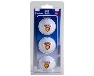 Official AFL Brisbane Lions Pack Of 3 Golf Balls White
