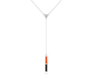 Baltimore Orioles Diamond Y-Shaped Necklace For Women In Sterling Silver Design by BIXLER - Sterling Silver
