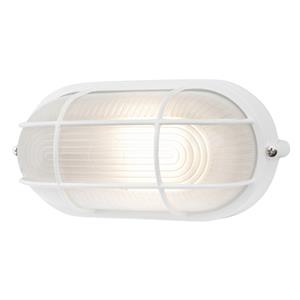 Brilliant Lighting 7.5W White Caged LED Oval Bunker Light