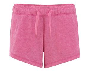 Comfy Co Womens/Ladies Elasticated Lounge Shorts (Pink) - RW5341