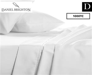Daniel Brighton 1000TC Luxury Cotton Rich Double Bed Sheet Set - White