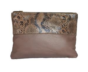 Eastern Counties Leather Womens/Ladies Courtney Clutch Bag (Taupe/Beige Foil) - EL132