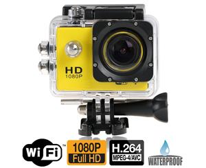 Full Hd 1080P Sports Dv Camera 30M Waterproof + Wifi 1.5" Lcd Mount Yellow
