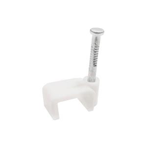 HPM 7mm White Flat Cable Clips - 100 Pack
