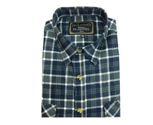Men's Flannelette Shirt Check Vintage Long Sleeve - 290 (Full Placket)