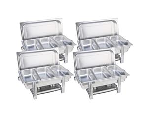SOGA 4X Stainless Steel Chafing Triple Tray Catering Dish Food Warmer