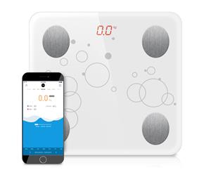 SOGA Wireless Bluetooth Digital Body Fat Scale Bathroom Health Analyser White