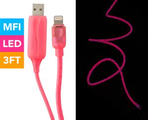 Visible Lightning USB Charging Cable - Pink