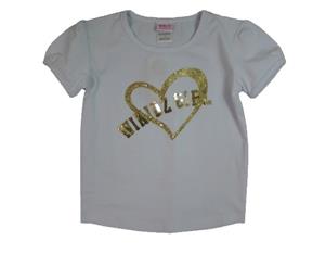 Wikidz Girls Sequin Glitter Heart T Shirt - White