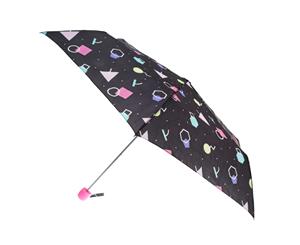 X-Brella Womens/Ladies Compact Retro Colour Print Umbrella (Black) - UM343