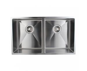 1.2mm Handmade Double Bowls Top/Undermount Kitchen/Laundry Sink 770x450x215mm