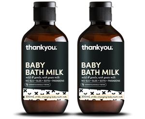 2 x Thankyou. Baby Bath Milk 300mL