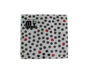 20 Pack Black Polka Dot with Beatles Design 2 ply Premium Party Napkins 33x33cm MQ-359