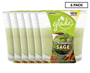 6 x Glade Acoustic Sage Candle 96g