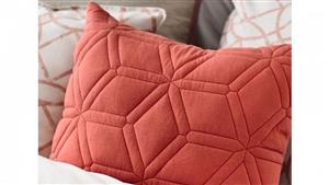 Aurora Quilted Coral Jersey Cushion