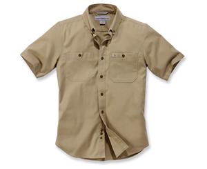 Carhartt Mens Rugged Flex Rigby Short Sleeve Work Shirt - Dark Khaki