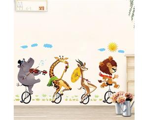 Cute Animal Cycling Eco-friendly Wall Stickers (Size 170cm x 73cm)