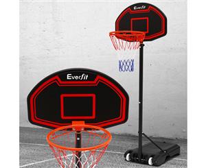 Everfit Pro Portable Basketball Stand System Hoop Height Adjustable Net Ring BK