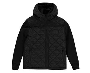 Firetrap Boys Sartorial Knit Junior - Black Zip Faux Fur Hood Knitted