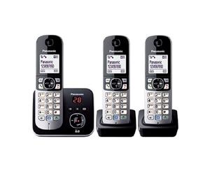 Panasonic KX-TG6823ALB Cordless Phone Triple Handset and Base Works in Blackouts