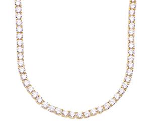 Premium Bling - Sterling 925 Silver CZ Necklace - 4mm gold