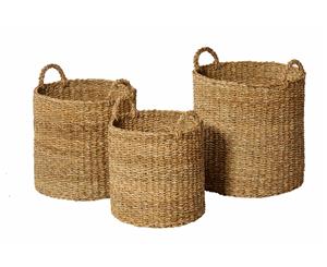 Rogue 3-Pc Chandni Sea Grass Mutifunctional Basket with Handle Set Natural