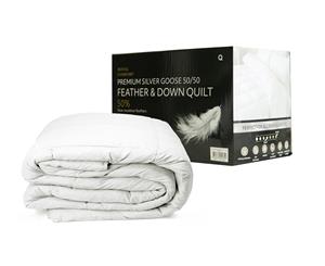 Royal Comfort Queen 50% Goose Feather And 50% Down Quilt Hotel Weight 500GSM