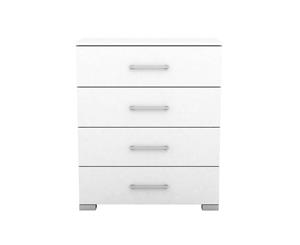 Tarin Chest of 4 Deep Drawers Bedroom Tallboy Storage Cabinet - White