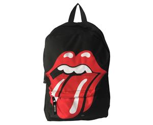 The Rolling Stones Backpack Large Tongue Print Band Logo Official - Black