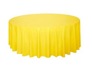 Unique Party Round Plastic Tablecover (Yellow) - SG16978