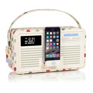 VQ - VQ-RETMKII-EBP - Retro Mk II - DAB+ Radio with Apple Lightning Dock & Bluetooth - Polka Dot