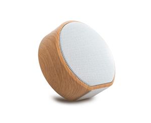 Wood Grain Wireless Bluetooth Speaker with FM Radio Micro SD and AUX Port-White