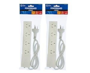 2PK The Brute Power Co 4 Socket 1m Cord/Cable Powerboard 10A Outlet/Strip Switch