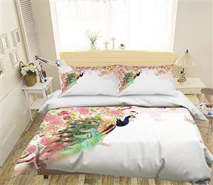 3D Peacock Flower 192 Bed Pillowcases Quilt