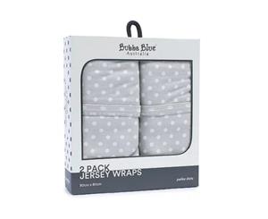 Bubba Blue Polka Dots 2pk Jersey Wraps Grey