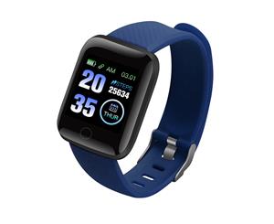 Catzon 116Plus Fitness Tracker HR Heart Rate Monitor Waterproof Smart Fitness Band Step Counter Calorie Pedometer-Blue