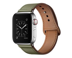Catzon Watch Band Genuine Leather Loop 38/42mm Watchband For iWatch 40/44mm For Apple Watch 4/3/2/1  Army Green