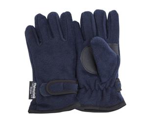Floso Childrens/Kids Thermal Thinsulate Fleece Gloves With Palm Grip (3M 40G) (Navy) - GL114