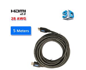 HDMI 2.0 High Speed Cable 5M Gold Plated Connectors Ethernet ARC HD 1080p 3D Cinema Plus 28AWG 4K 60Hz HDCP 2.2 Compatible with Xbox PS4 Apple TV