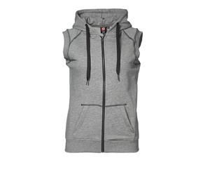 Id Womens/Ladies Sporty Hooded Fitted Vest Top (Grey melange) - ID239