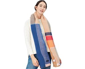 Joules Womens Stamford Checked Warm Winter Fashion Scarf - Tan Check