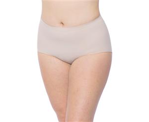 LaSculpte Women's Tummy Control Seamless No Show Microfiber Invisible Shapewear Full Brief - Nude