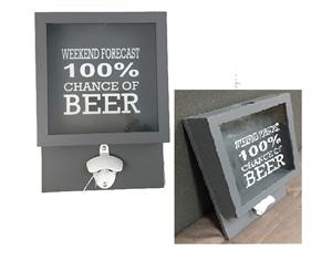 Man Cave or Bar Feature WEEKEND FORECAST BEER Bottle Opener Cap Storage New