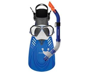 Mirage Fiji Silicone Mask Snorkel & Fins Set - Blue