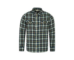 Mountain Warehouse Mens Lightweight Shirt 100% Cotton Breathable with Pockets - Charcoal